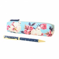 Blue Star Pen & Floral Pencil Case Set By Joules